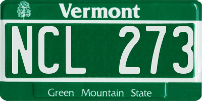 VT license plate NCL273