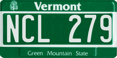 VT license plate NCL279
