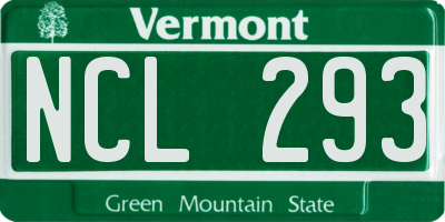VT license plate NCL293