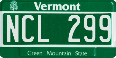 VT license plate NCL299