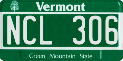 VT license plate NCL306