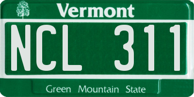 VT license plate NCL311