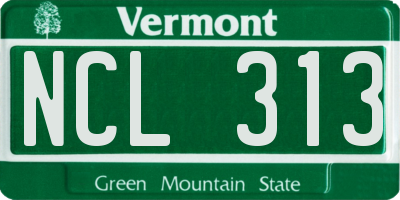 VT license plate NCL313
