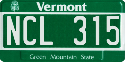 VT license plate NCL315