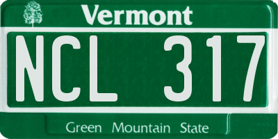 VT license plate NCL317