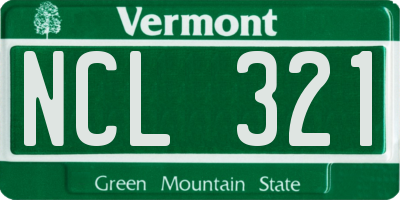 VT license plate NCL321