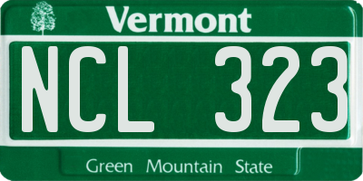 VT license plate NCL323