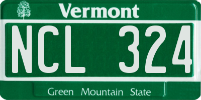 VT license plate NCL324