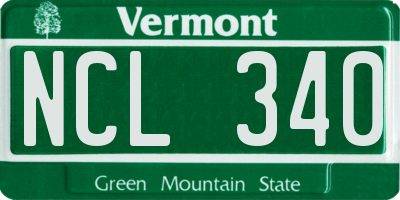 VT license plate NCL340
