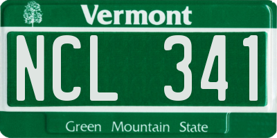 VT license plate NCL341