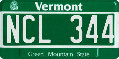 VT license plate NCL344