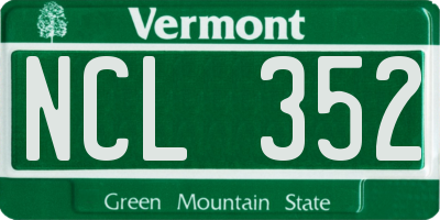 VT license plate NCL352