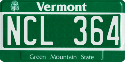 VT license plate NCL364