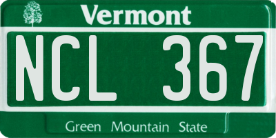 VT license plate NCL367