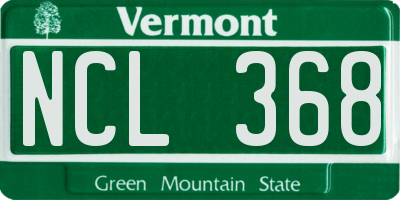 VT license plate NCL368