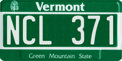 VT license plate NCL371