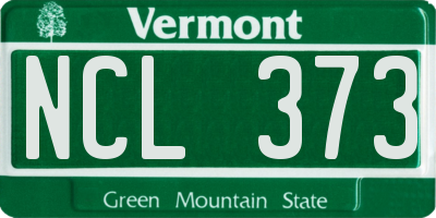 VT license plate NCL373