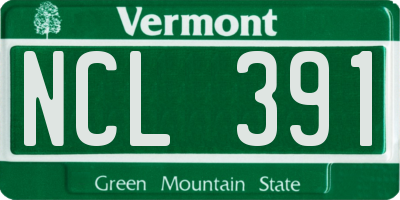VT license plate NCL391