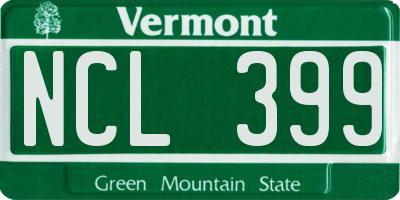 VT license plate NCL399