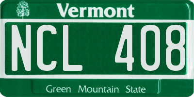 VT license plate NCL408