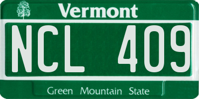 VT license plate NCL409
