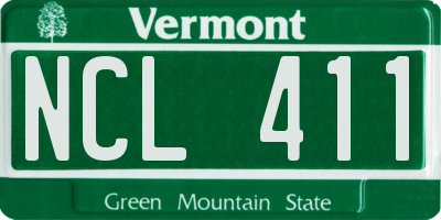 VT license plate NCL411