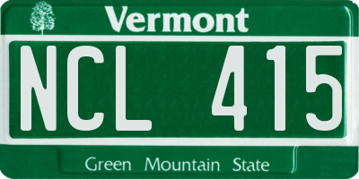 VT license plate NCL415