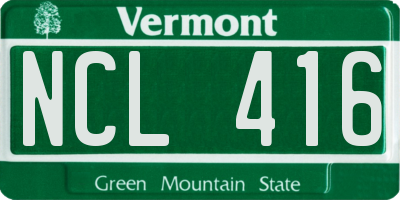 VT license plate NCL416