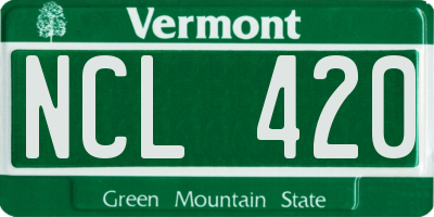 VT license plate NCL420