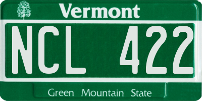 VT license plate NCL422