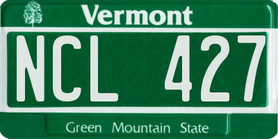 VT license plate NCL427