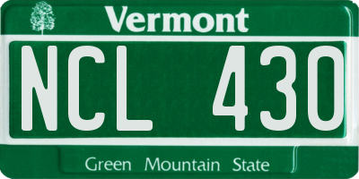 VT license plate NCL430