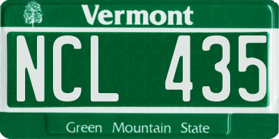 VT license plate NCL435
