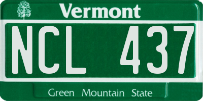 VT license plate NCL437
