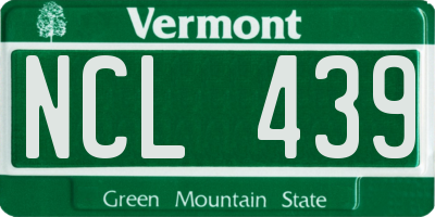 VT license plate NCL439