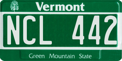 VT license plate NCL442