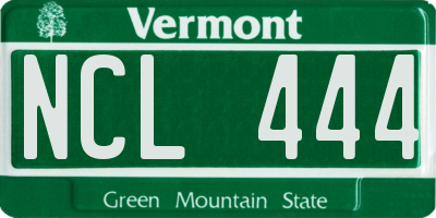 VT license plate NCL444