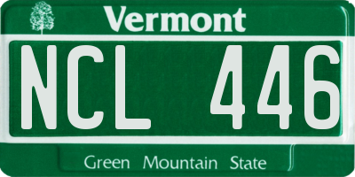 VT license plate NCL446