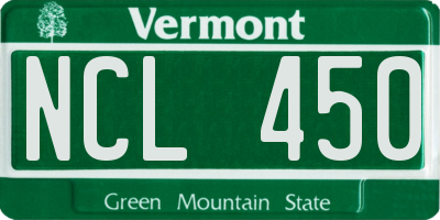 VT license plate NCL450