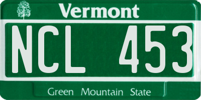 VT license plate NCL453