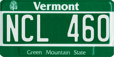 VT license plate NCL460
