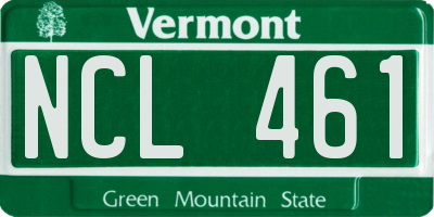 VT license plate NCL461