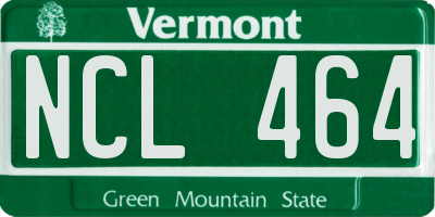 VT license plate NCL464