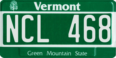 VT license plate NCL468