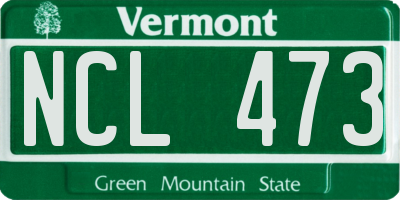 VT license plate NCL473