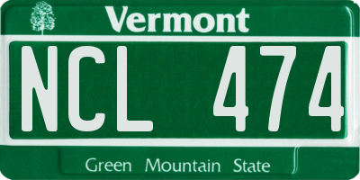 VT license plate NCL474