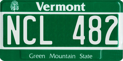 VT license plate NCL482
