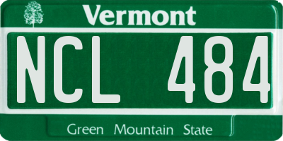VT license plate NCL484