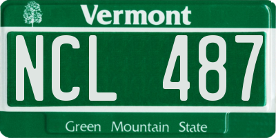 VT license plate NCL487