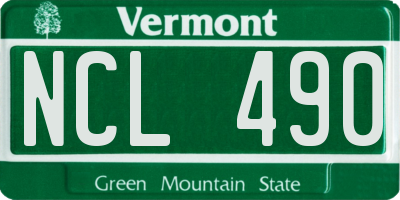 VT license plate NCL490